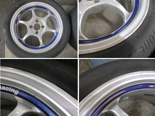 ADVAN Racing 15x5.5J +35 4H/100 185/55R15 BRIDGESTON NH200C おまけ程度【4本セット】軽量【個人宅発送不可商品】の画像5