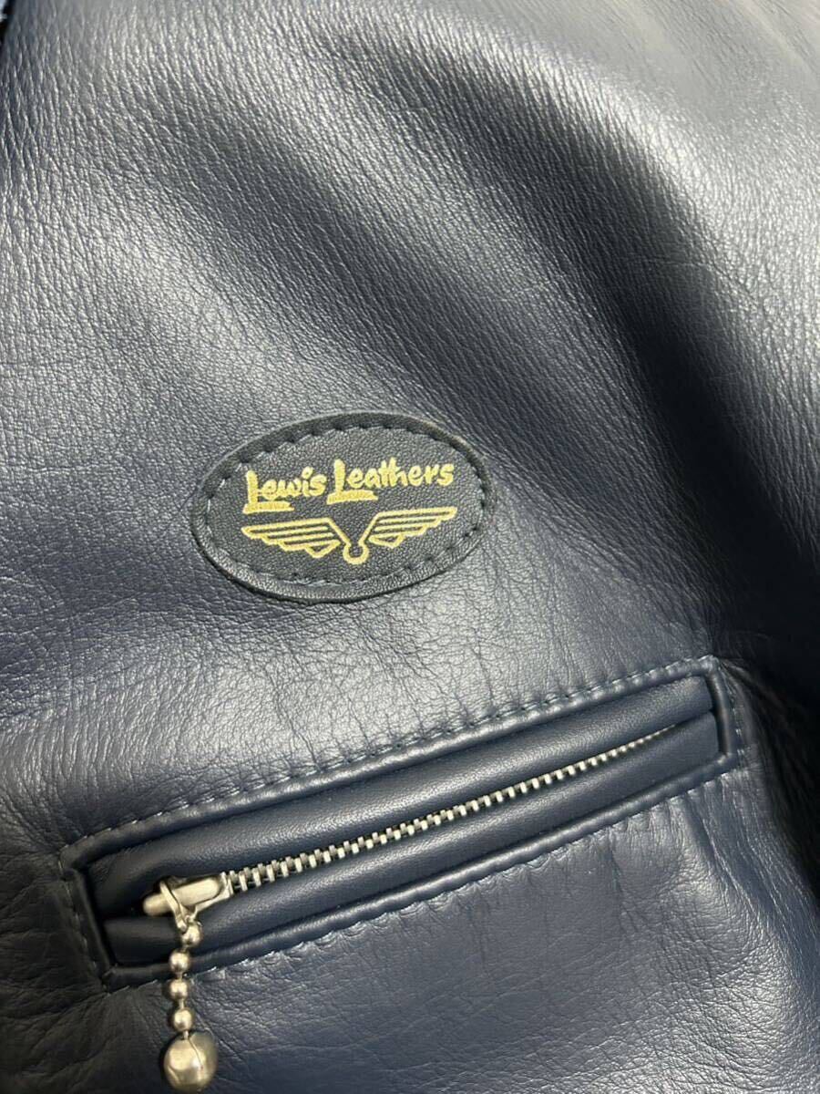 Lewis Leathers DOMINATOR 551T 38 NAVY COWHIDE ルイスレザー ドミネーター タイトフィット ネイビー カウハイド 紺 牛革_画像4