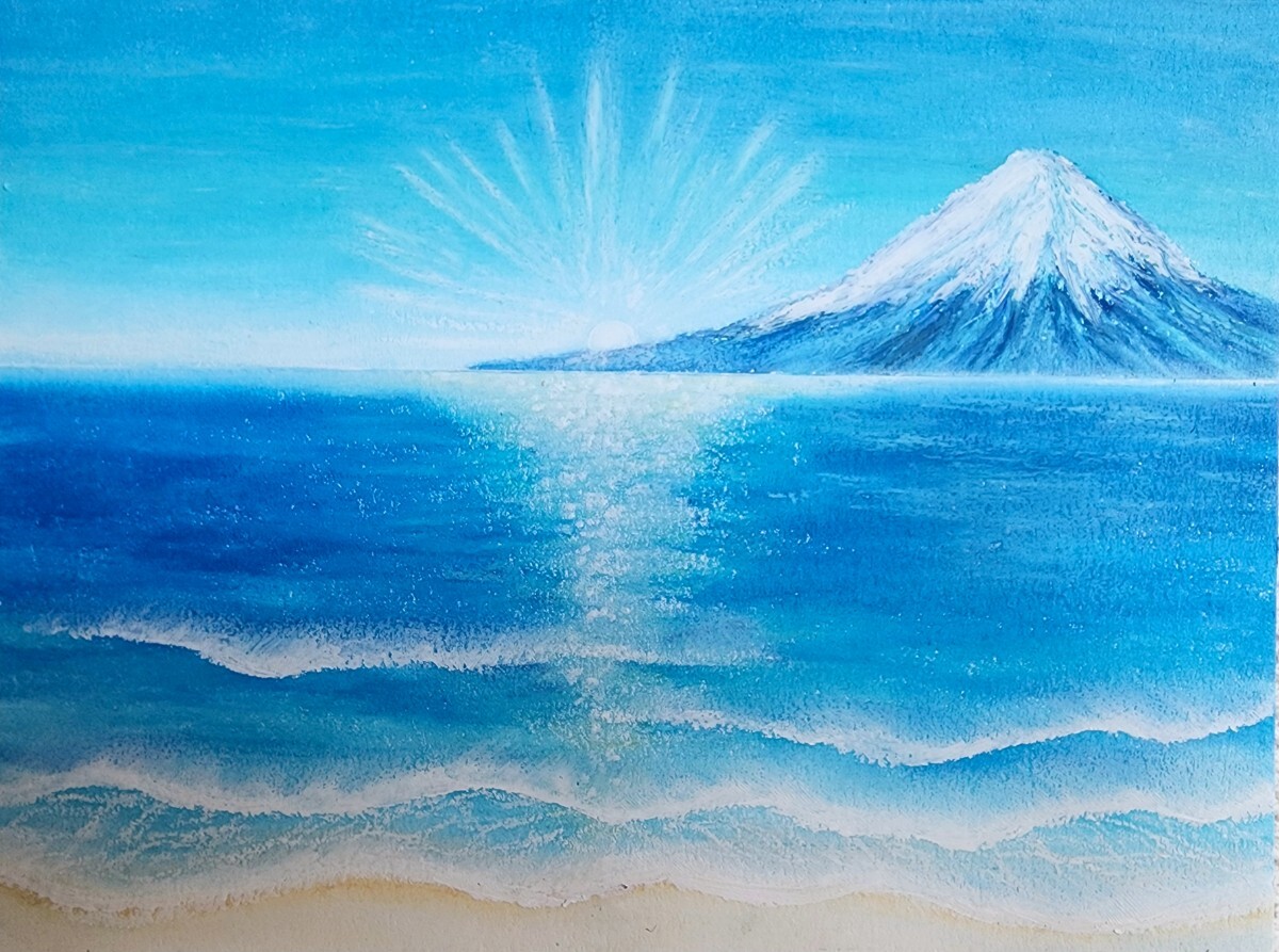 富士山　風景画　絵　絵画　パステル　富士山の絵_画像6