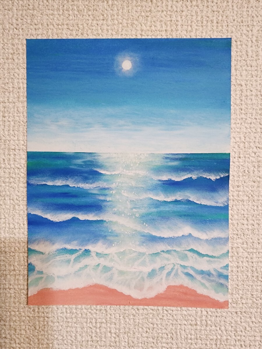 パステル画 風景画 絵画 アート インテリア 海の絵 イラスト パステル画 風景画 絵画 アート インテリア 海の絵 イラスト