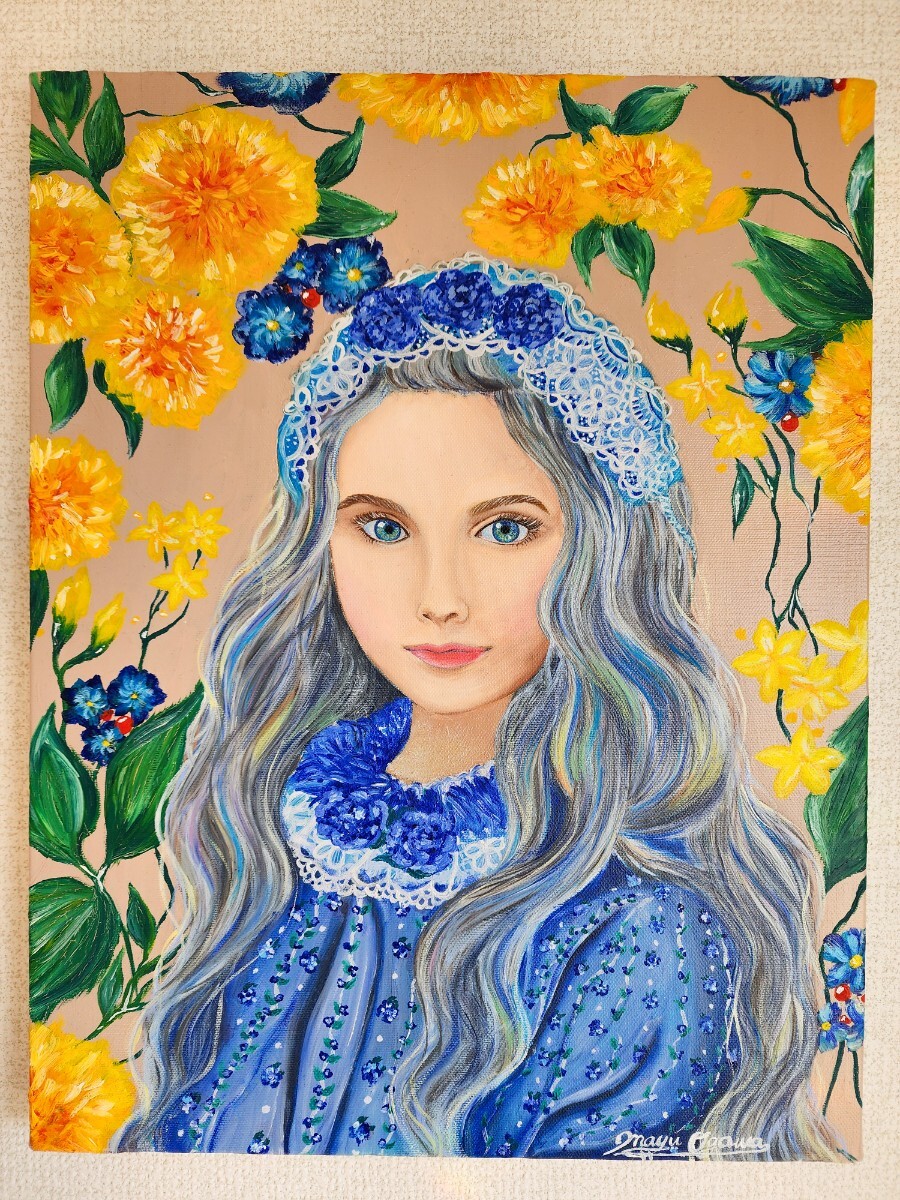 ご依頼/見本) 油絵 人物画 美人画 絵画 原画 油彩 少女の絵 ご依頼/見本) 油絵 人物画 美人画 絵画 原画 油彩 少女の絵