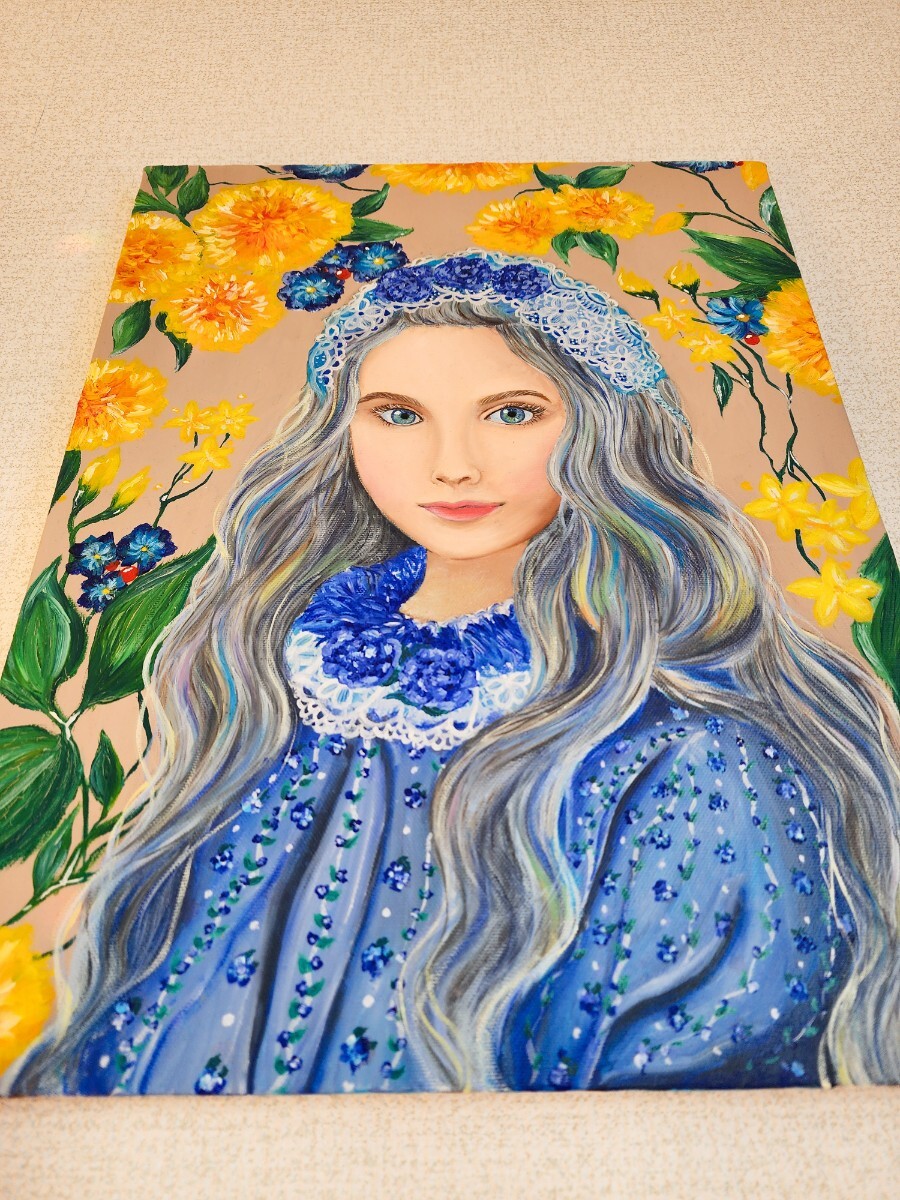 ご依頼/見本) 油絵 人物画 美人画 絵画 原画 油彩 少女の絵 ご依頼/見本) 油絵 人物画 美人画 絵画 原画 油彩 少女の絵