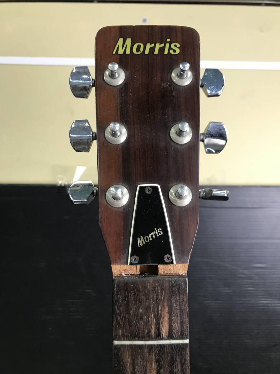 ピ/Morris/アコースティックギター/W-18/裏はがれ有/ワインダー/弦/チューナー付/モーリス/3.4-136 MO_画像3