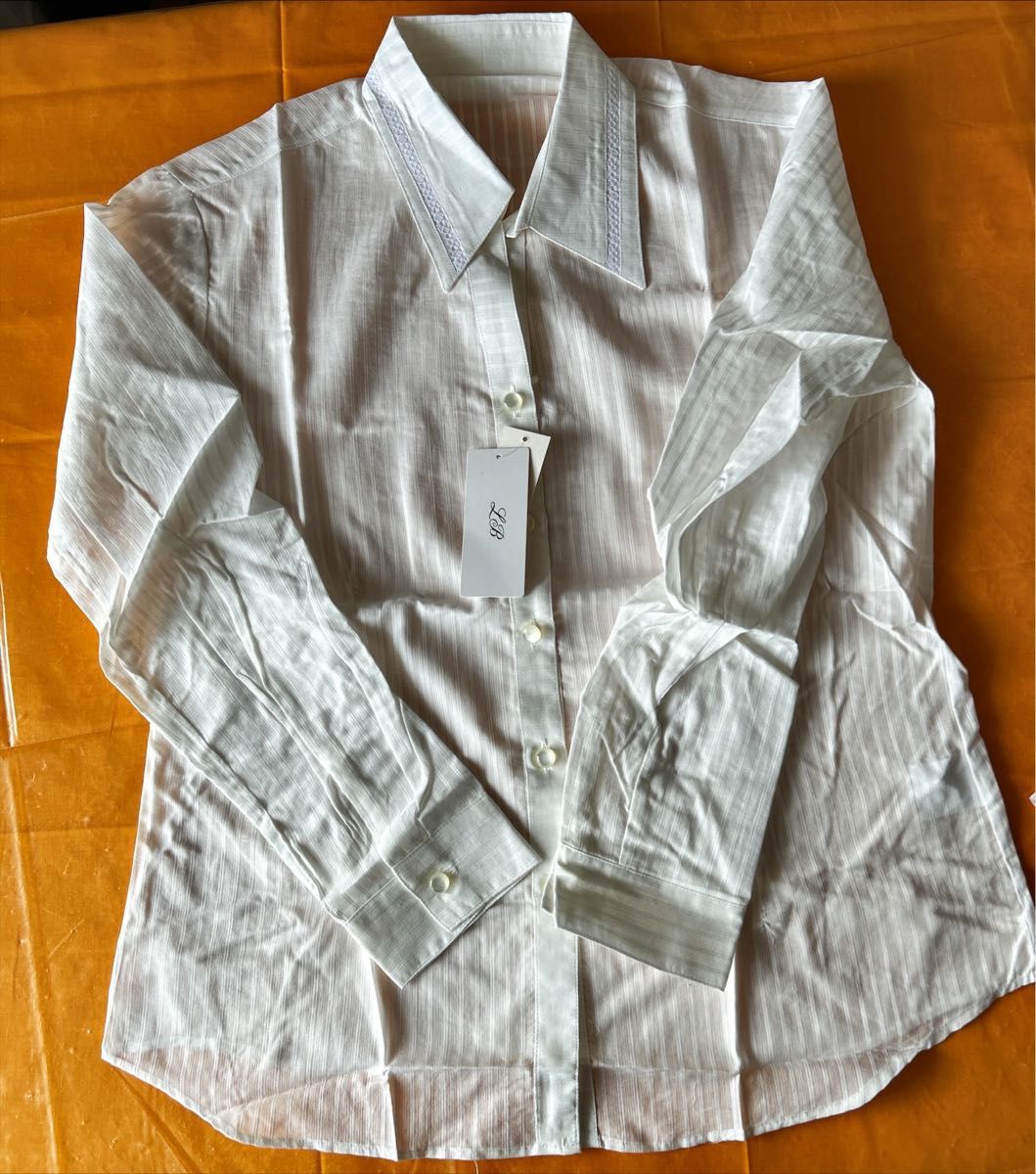 日本製　コットン100% 長袖ブラウス　 オープンシャツ　レディースM〜Lサイズ　新品　タグ付き