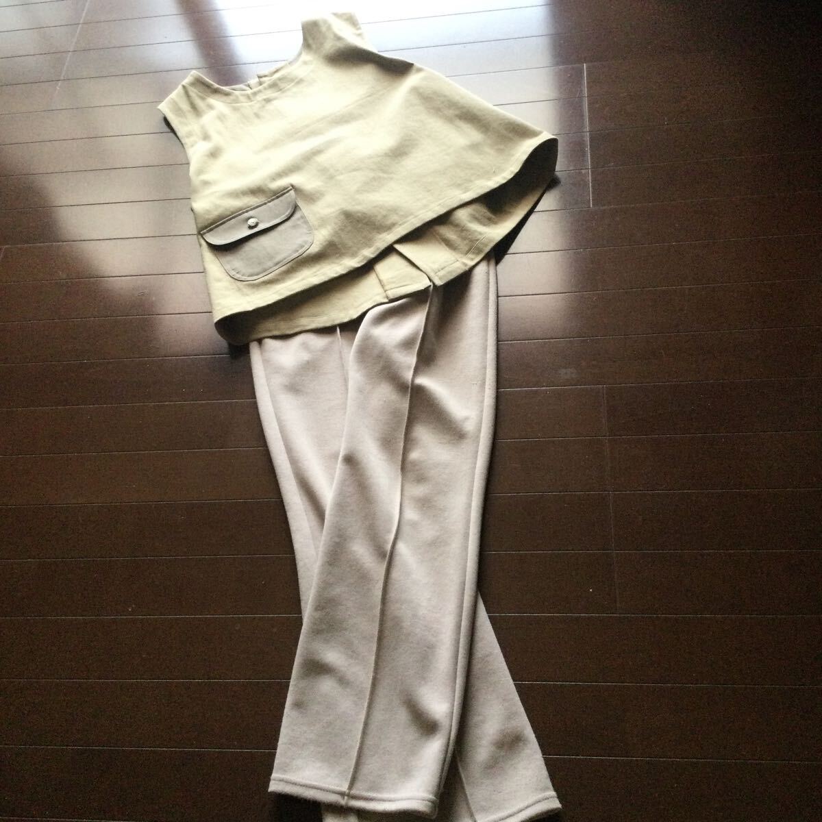* hand made * cotton beige | rear opening the best |M~L
