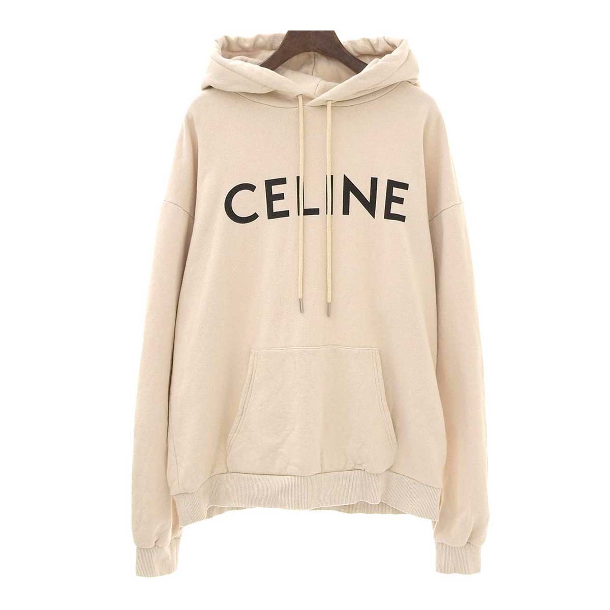 セリーヌ ロゴ ルーズ フーディー 2Y321670Q メンズ ベージュ CELINE 中古 【アパレル・小物】