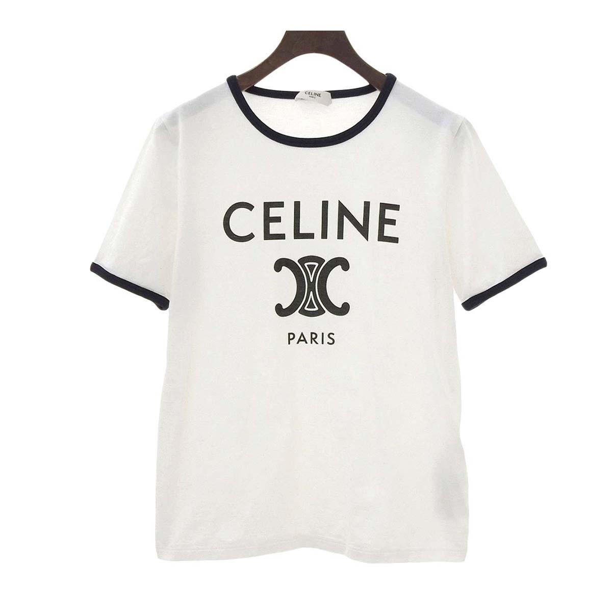 セリーヌ トリオンフ プリント クラシック Tシャツ 2X872671Q レディース ホワイト CELINE 中古 【アパレル・小物】_画像1