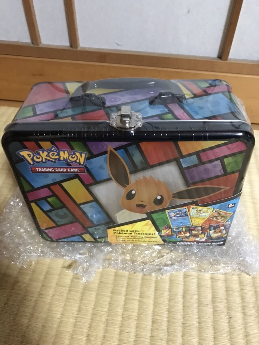 新品未開封　ポケモンカードゲーム　ポケモンカード 海外 イーブイ 缶バック　サンダース　シャワーズ　ブースター