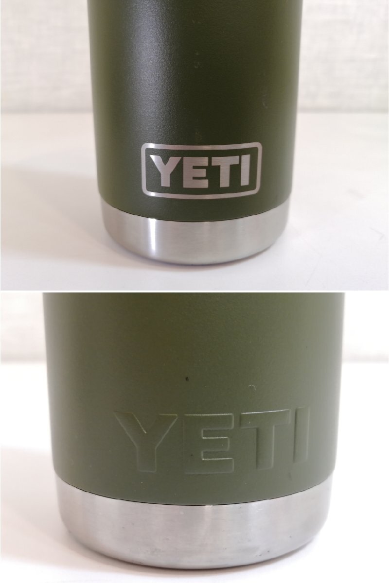 美品・希少デザイン■YETI Rambler 18 oz Bottle ランブラー 18オンスボトル キャンプ アウトドア カーキ グリーン 保温保冷 真空二重構造の画像4