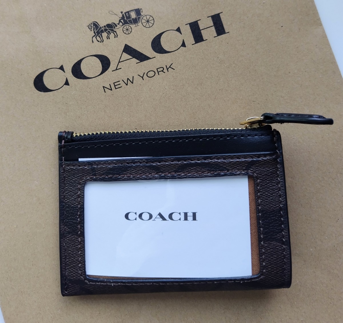 【新品】coach コーチ コインケース　小銭入れ　ブラウン　ブラック_画像3