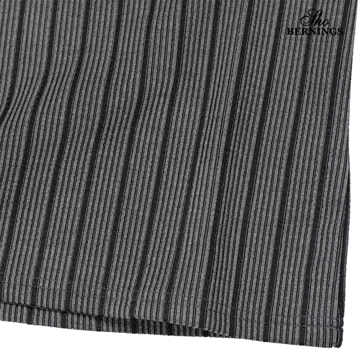 334033-10 Bernings sho ポロシャツ ハーフジップ 長袖 ストライプ柄 シンプル ロンT mens メンズ(ホワイト白×ブラック黒) M_画像3