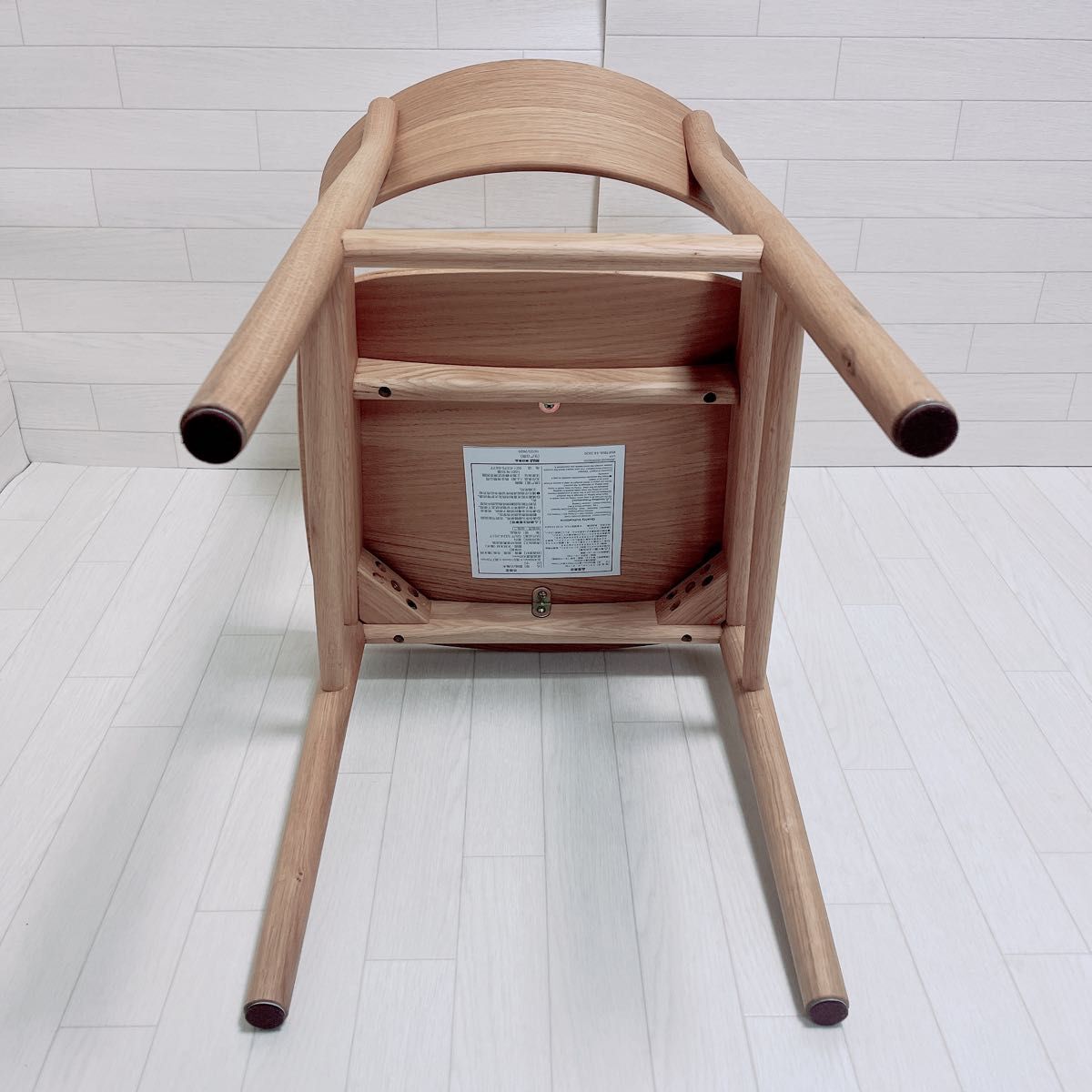 無印 MUJI ラウンドチェア ダイニング 椅子 天然木 オーク材 北欧 良品_画像8