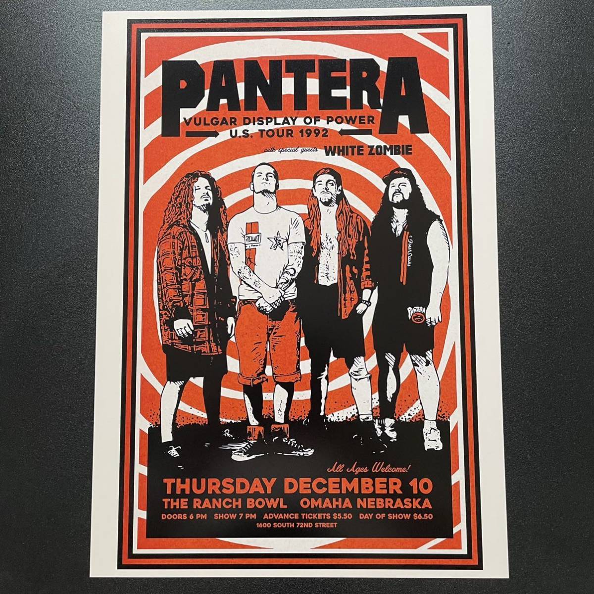 ポスター★パンテラ（Pantera）1992 ツアーポスター★ダイムバッグ・ダレル/ダメージプラン/ヘルイェー/ヘヴィメタル_420×297mm（A3) 