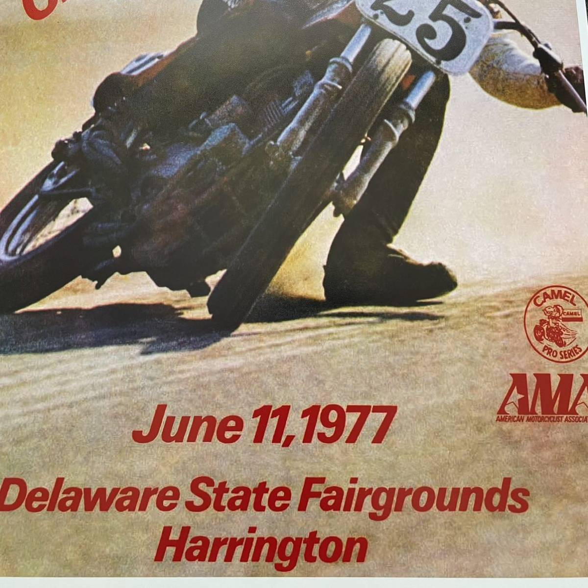 ポスター★1977年 AMAフラットトラック・ハーレー ビンテージポスターレプリカ★ダートトラック/Harley Davidson/ハーレーダビッドソン_画像3