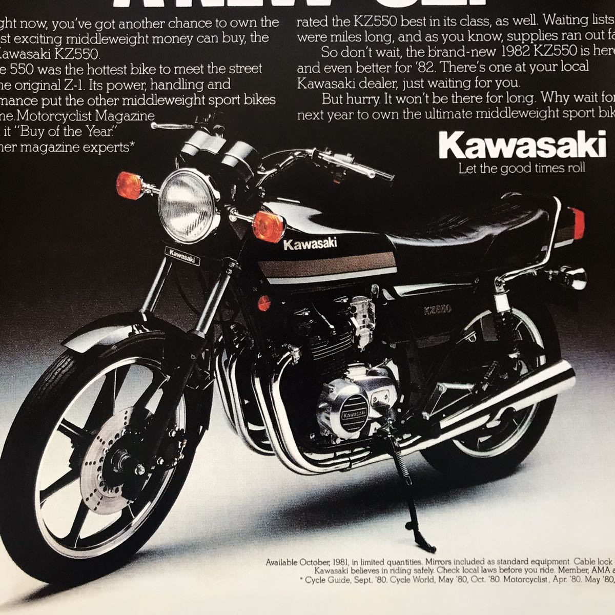 ポスター★1982 カワサキ Z550/KZ550★1982 Kawasaki Z550/Z400FXの画像2