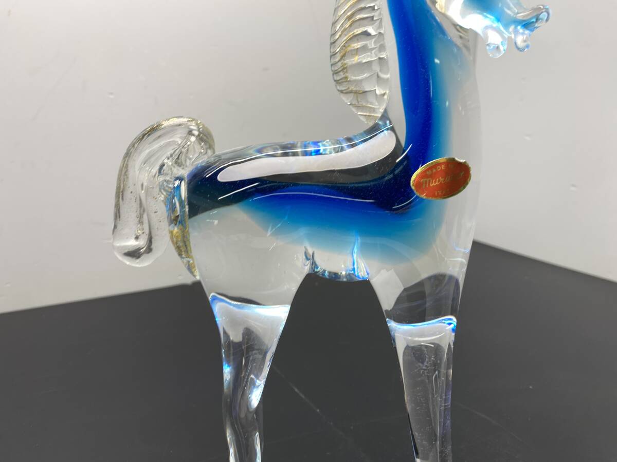 ★Murano ムラノ★イタリア製 ガラス細工 置物 馬 オブジェ【中古/現状品】_画像4