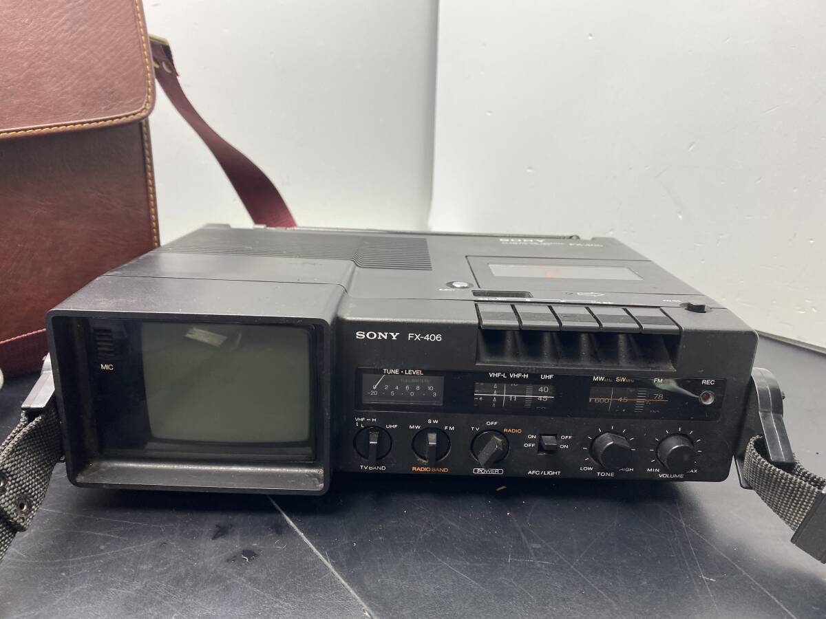 ★SONY FX-406★ソニー TV-FM/SW/MW レシーバー カセットレコーダー 当時物【中古/現状品/動作未確認ジャンク】_画像2