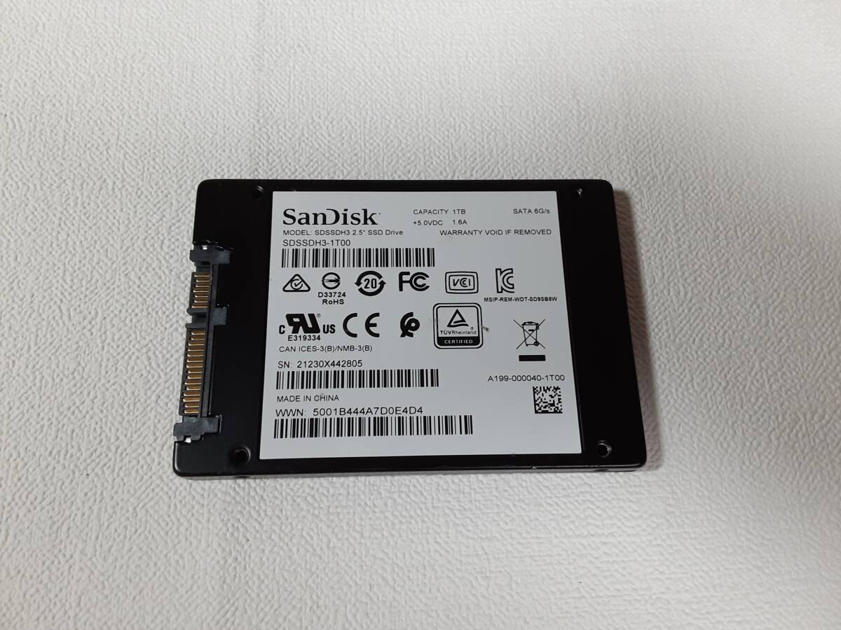 SanDisk Ultra 3D SSD 1TB SATA 2.5 動作確認済み管理番号:m5580