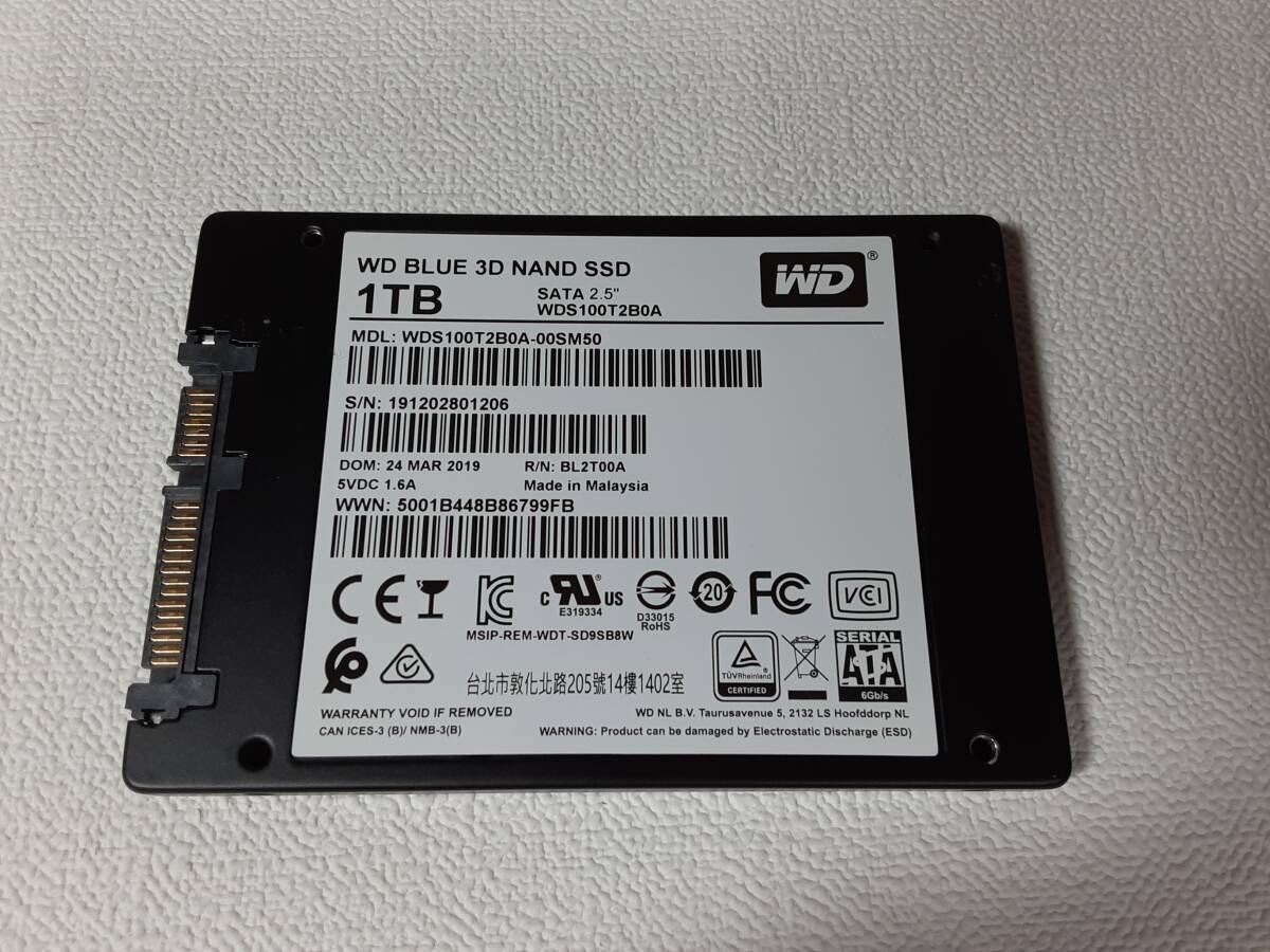WD BLUE 3D NAND SSD 1TB SATA 2.5 インチ 動作確認済み 管理番号:m5577