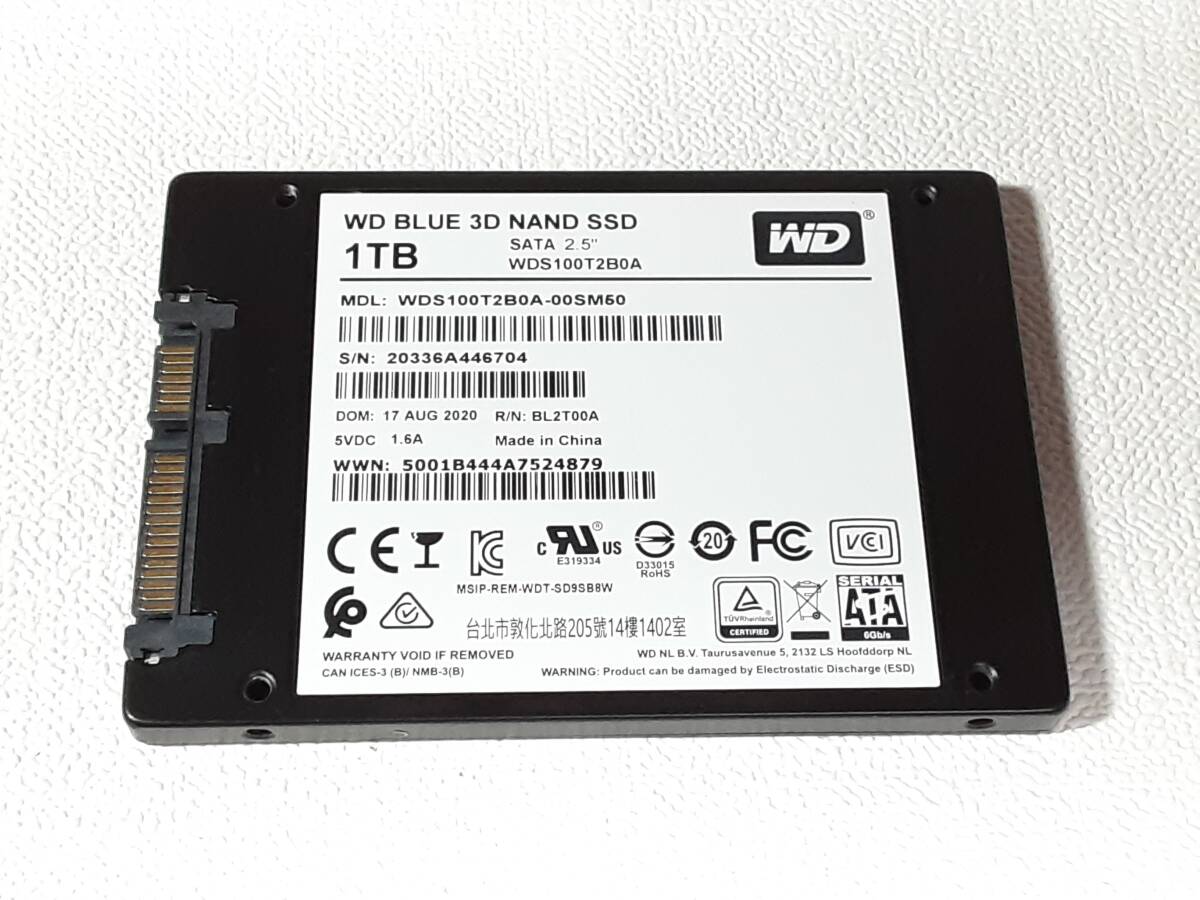 WD BLUE SSD 1TB SATA 2.5 インチ 動作確認済み 管理番号 : m5574 