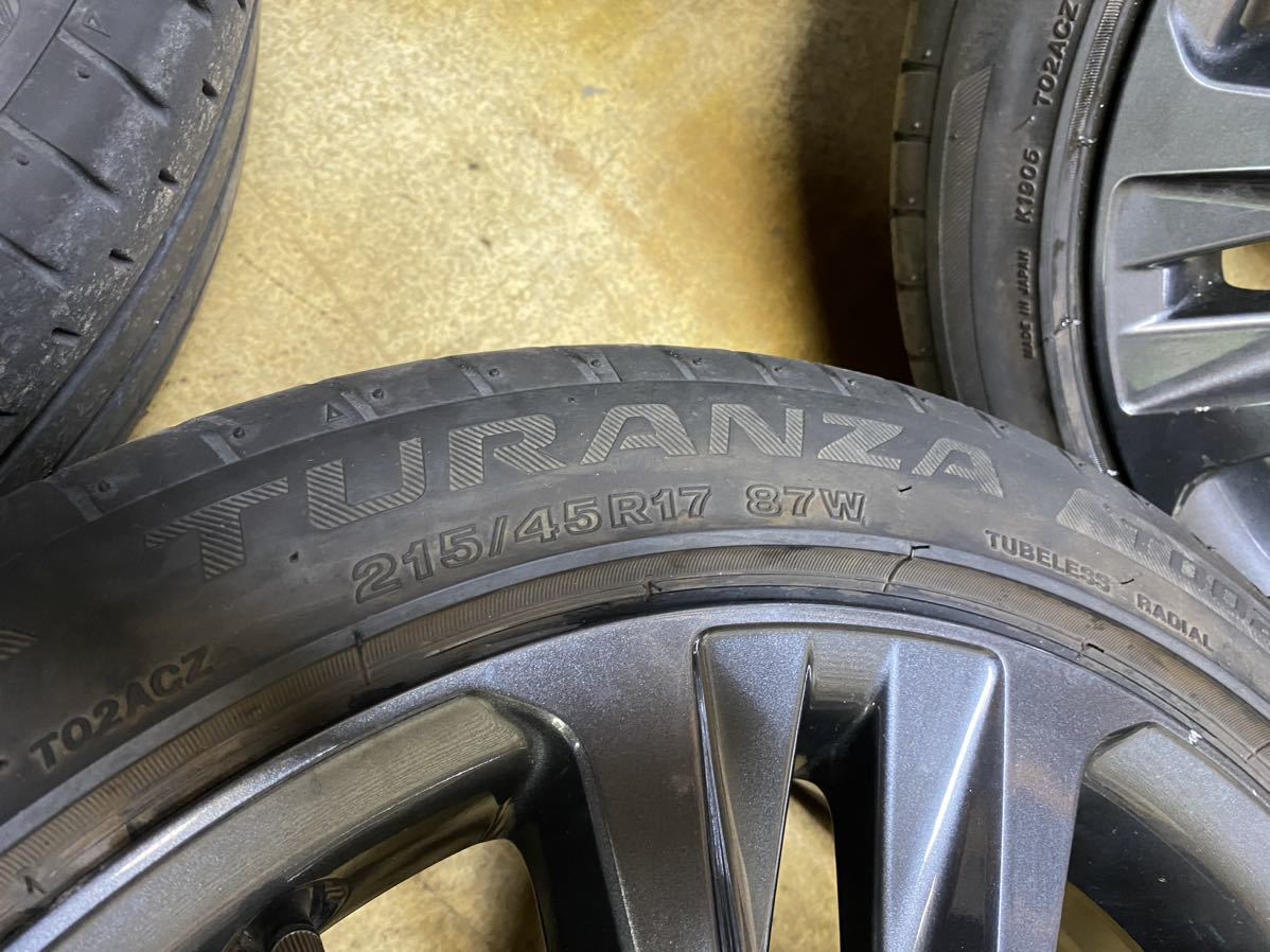 トヨタ純正カローラ ツーリングW×B 17X7.5J +50 PCD 100/5H 215/45R17（87W）ブリヂストンTURANZAT002 中古4本 2019年製 バリ山 215/45/17_画像10