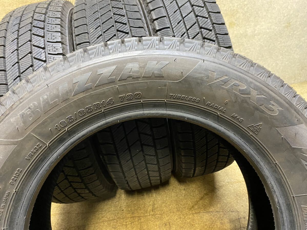 165/65R14（79Q）ブリヂストン BLIZZAK VRX3 スタッドレス 中古4本 2022年製 バリ山 165/65/14_画像8