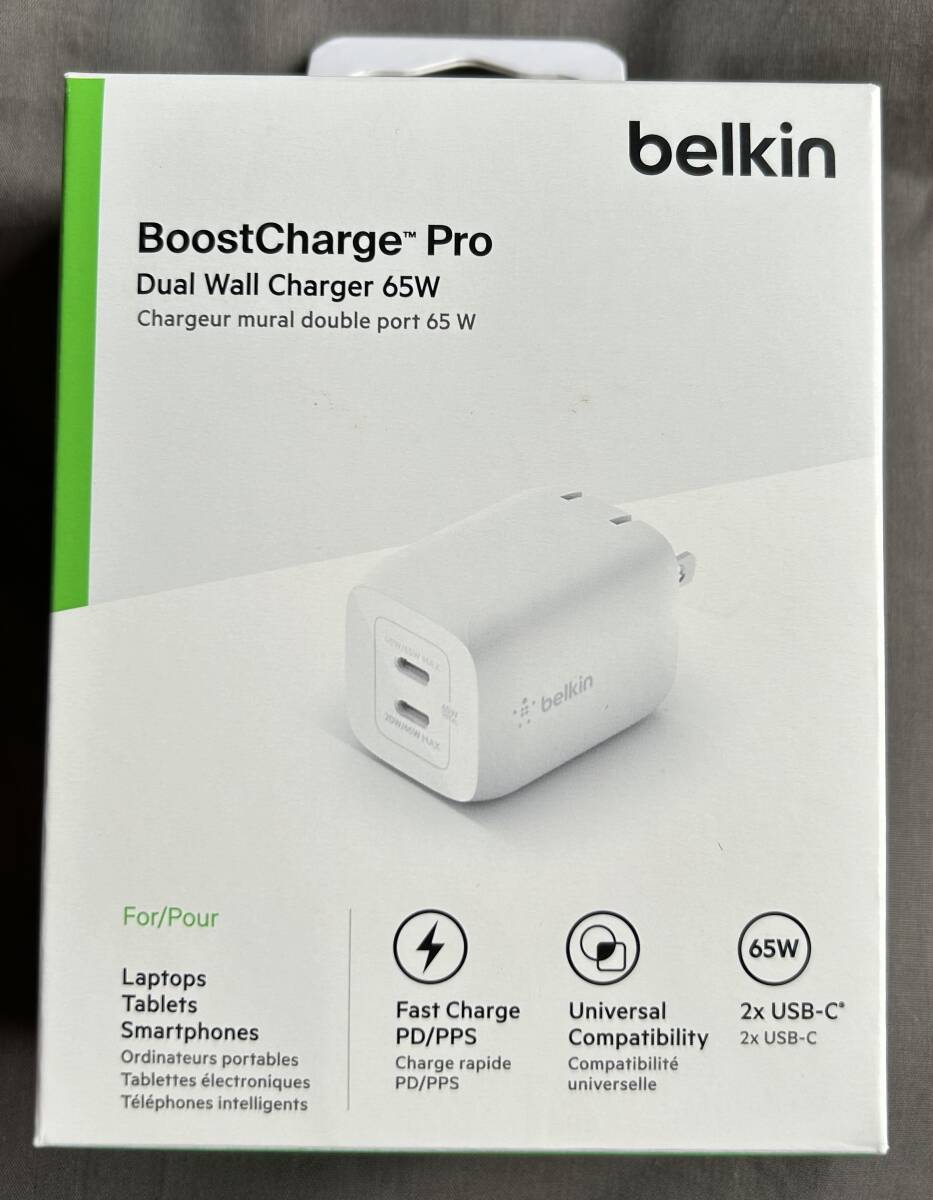 【送料無料】Belkin 充電器 BoostCharge Pro【PPS搭載65WデュアルUSB-C /65W(45W+20W)/PD3.0対応/PSE技術基準適合】ベルキンiPhone MacBook_画像6