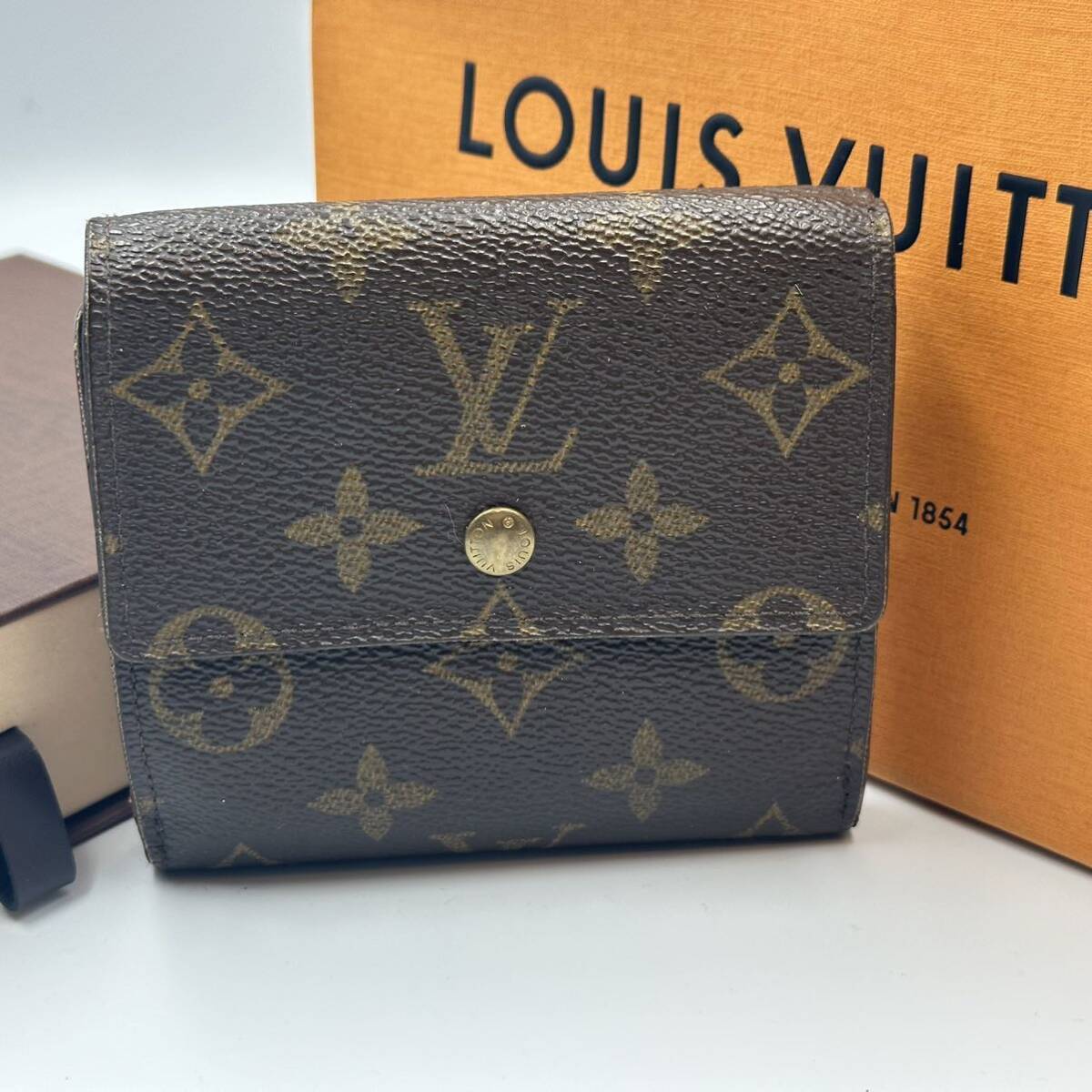 超美品★ルイヴィトン LV LOUISVUITTON モノグラム 【ポルトフォイユ・エリーズ】 ★3つ折り財布★Wホック_画像1