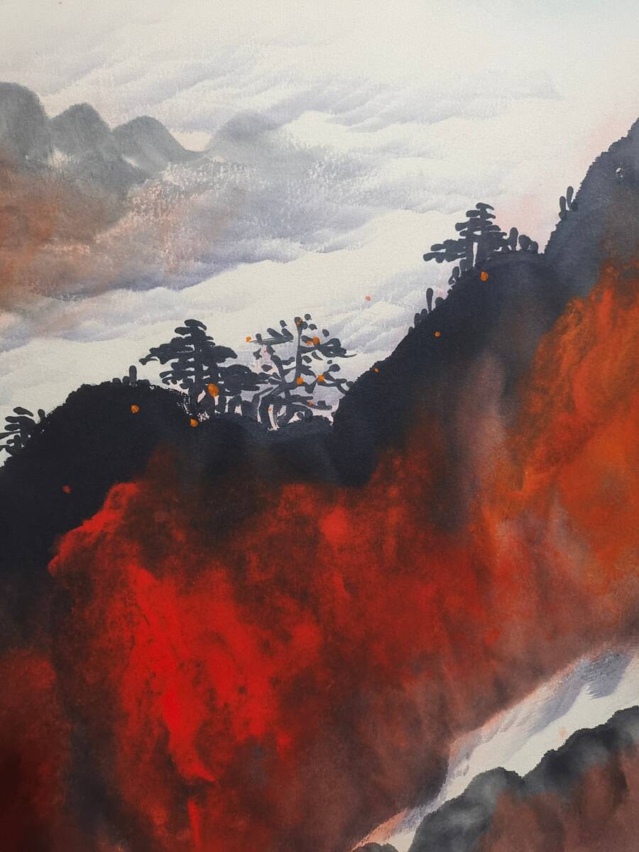 秘藏 近現代 張大千 中國國畫家 手描き 山水畫 古美術 古美味 GP0329_画像8