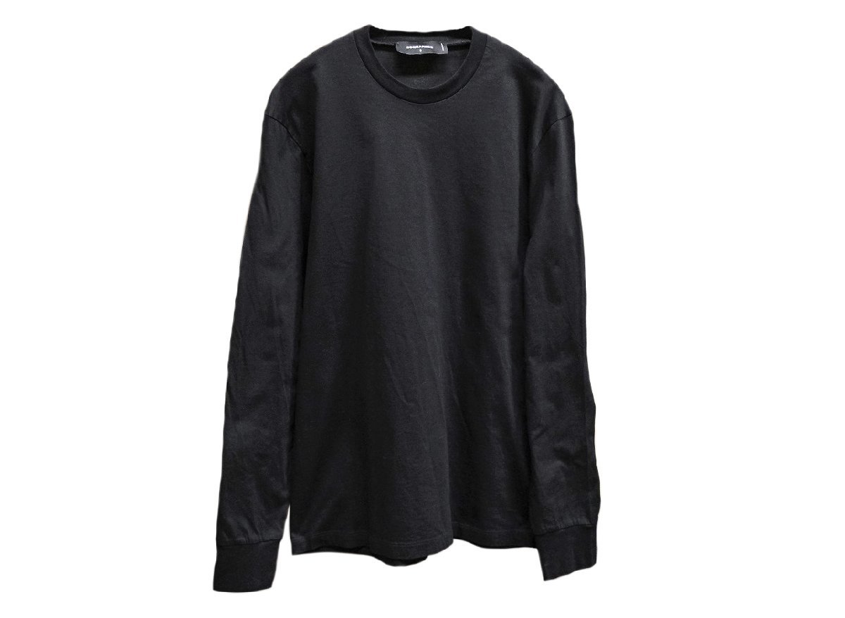 ディースクエアード　メンズ　Tシャツ　#S　黒　ブラック　長袖　ロンT　クルーネック　S71GD1272
