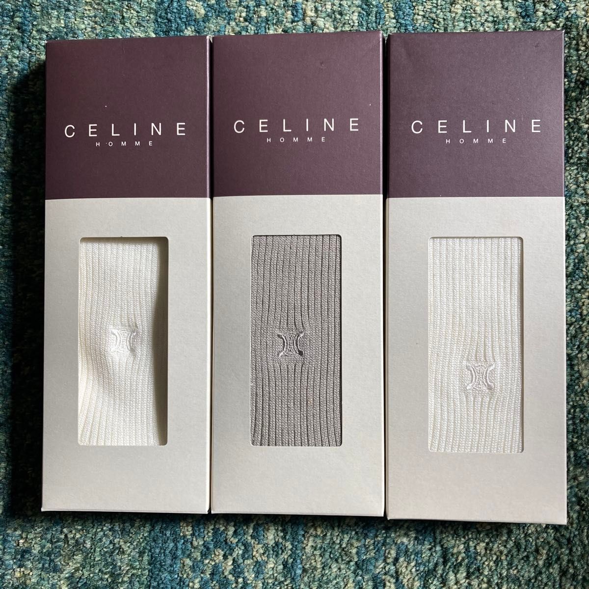 CELINE セリーヌ ソックス 25〜27cm 3足