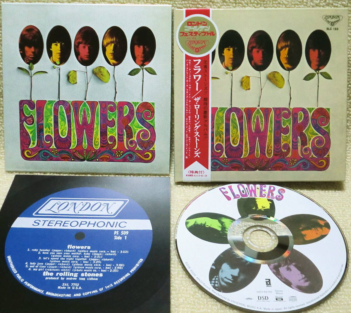 即決！【2点で送料無料】CD＋特典ジャケも ローリング・ストーンズ Rolling Stones Flowers 紙ジャケット復刻 ボックスセットのバラ プロモの画像1