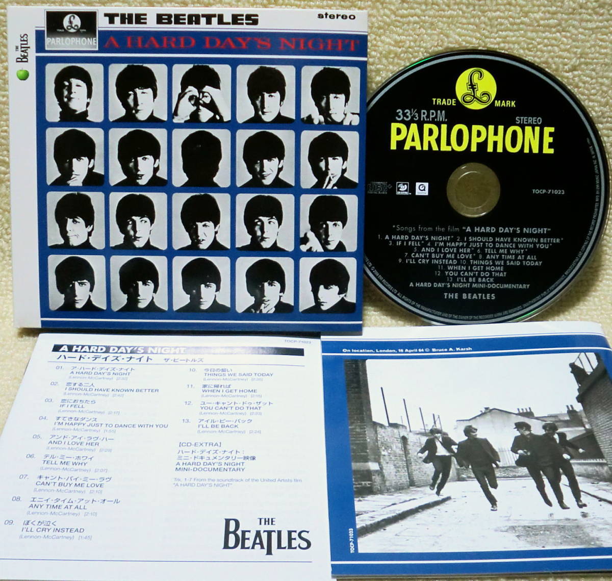 即決！【2点で送料無料】CD ビートルズ Beatles Hard Day's Night ステレオ音源 日本盤ボックスのバラ1点 ブックレット2冊 PCで見れる映像の画像1