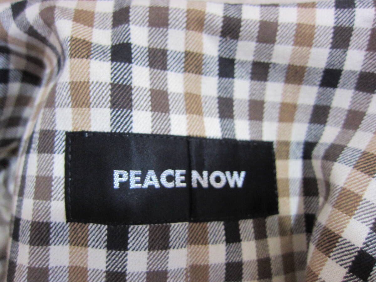  прекрасный товар сделано в Японии PEACE NOW Peace Now пальто внешний женский M обратная сторона проверка оттенок бежевого ta984