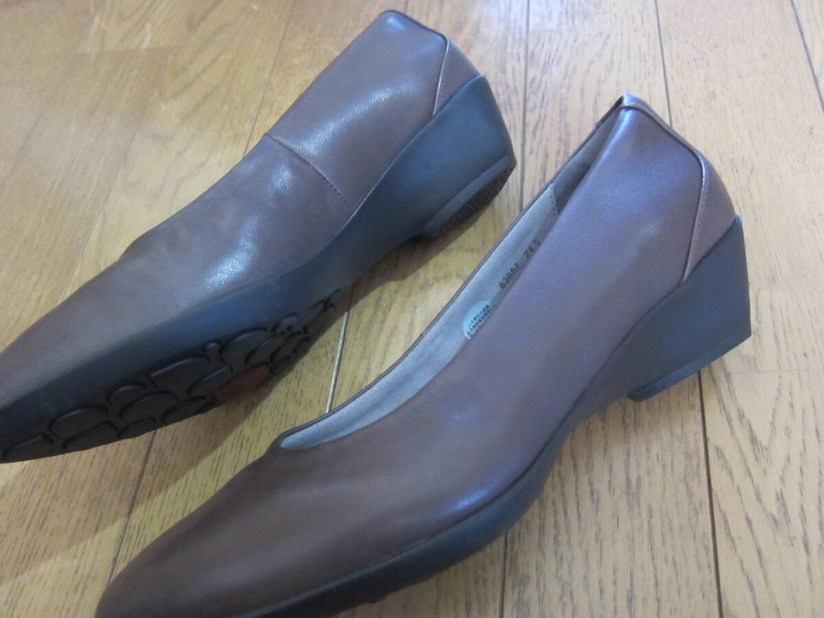 外反母趾にやさしい靴 fitfit フィットフィット 24.5cm パンプス シューズ 靴 レディース こげ茶系 NO.Ｈの画像3