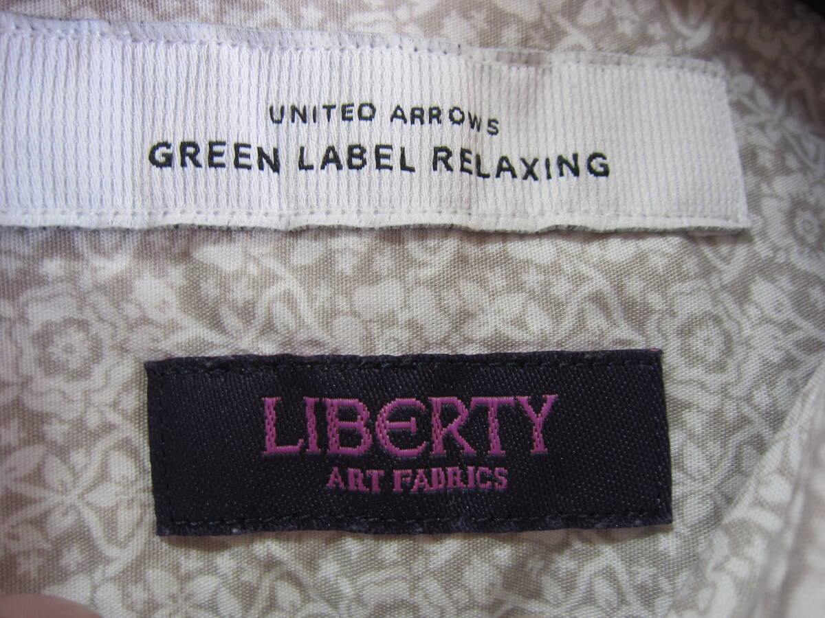 グリーンレーベルリラクシング ユナイテッドアローズ green label relaxing LIBERTY リバティ メンズ S シャツ 長袖 カットソー タ1109_画像1