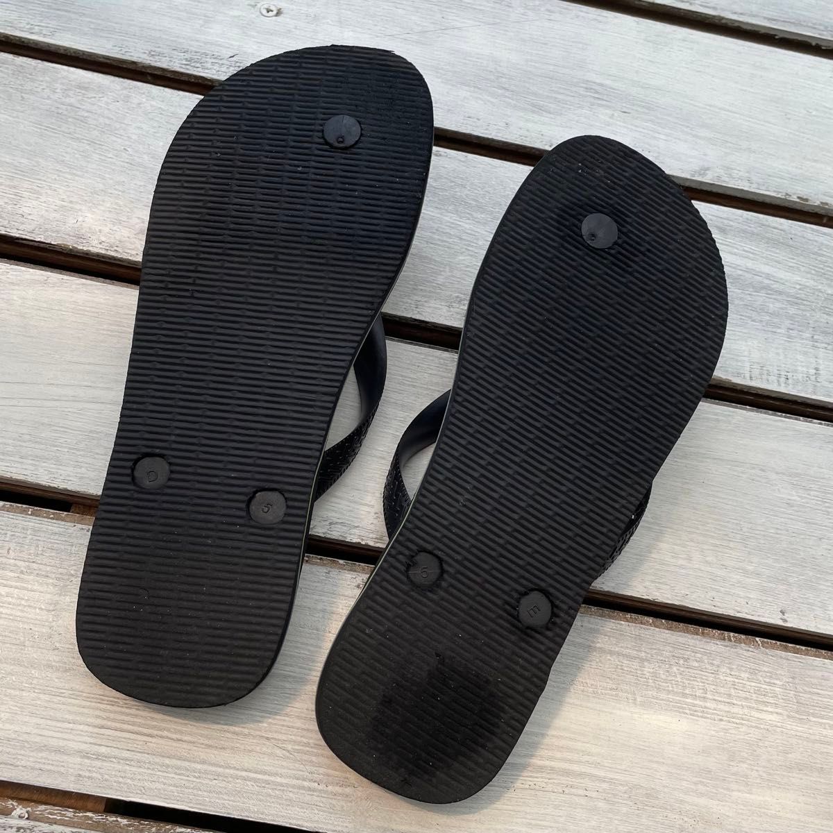 havaianasハワイアナスビーチサンダル/25cm スリッパ レッド 木目 トング スタイリッシュ