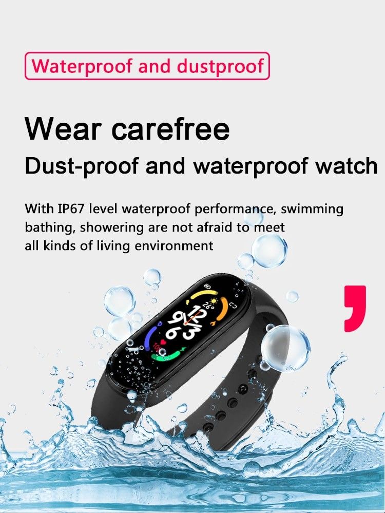 スマートウォッチ M7 新品 スマートブレスレット 歩数計 心拍計 血圧計 Android/iPhone対応 男女兼用 ブラック
