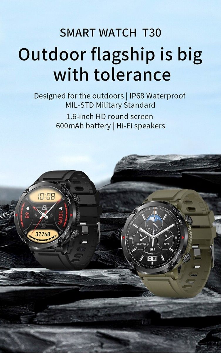 スマートウォッチ LIGE 軍用規格 新品未使用 日本語対応 メンズ腕時計 通話機能付き GPS機能 歩数/心拍/血圧計 ブラック