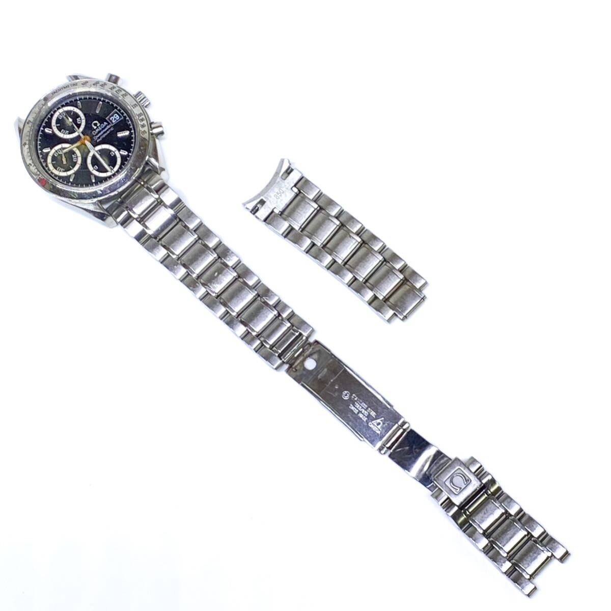 ♪ OMEGA オメガ 3513.56 Speedmaster スピードマスター デイト クロノグラフ スモセコ 自動巻き AT ジャンク メンズ ブラック文字盤の画像6