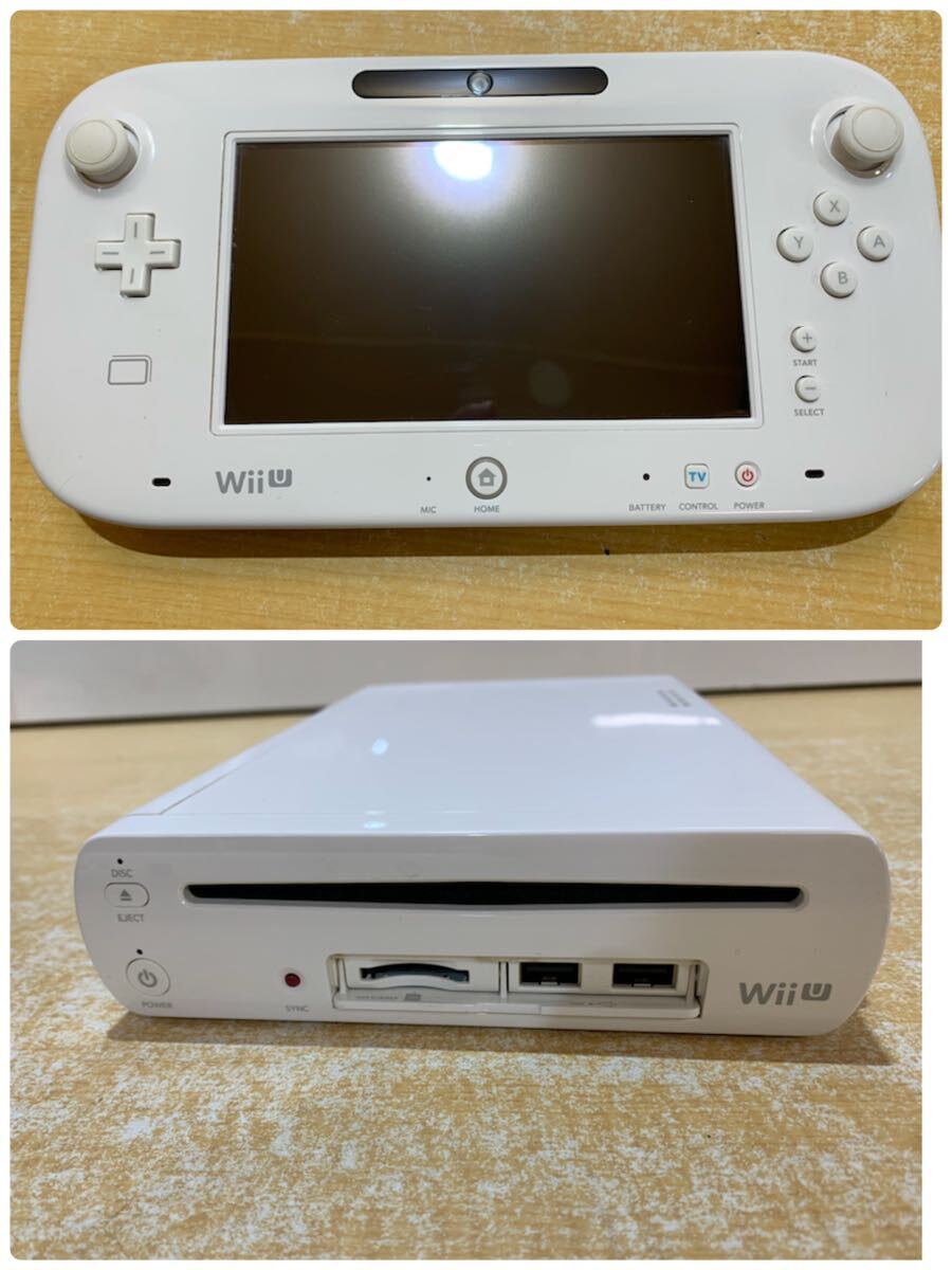 A● 任天堂 WiiU 本体 プレミアムセット 32GB ホワイト ニンテンドーWii U ゲームソフト ３本セット 動作確認/初期化済_画像3
