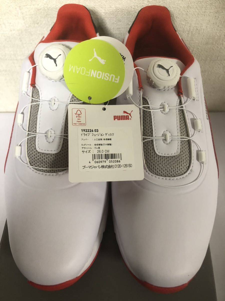 送料無料◆新品◆プーマ PUMA GOLF フュージョン ディスク スパイクシューズ◆(26.0)◆192226-03◆ゴルフシューズ