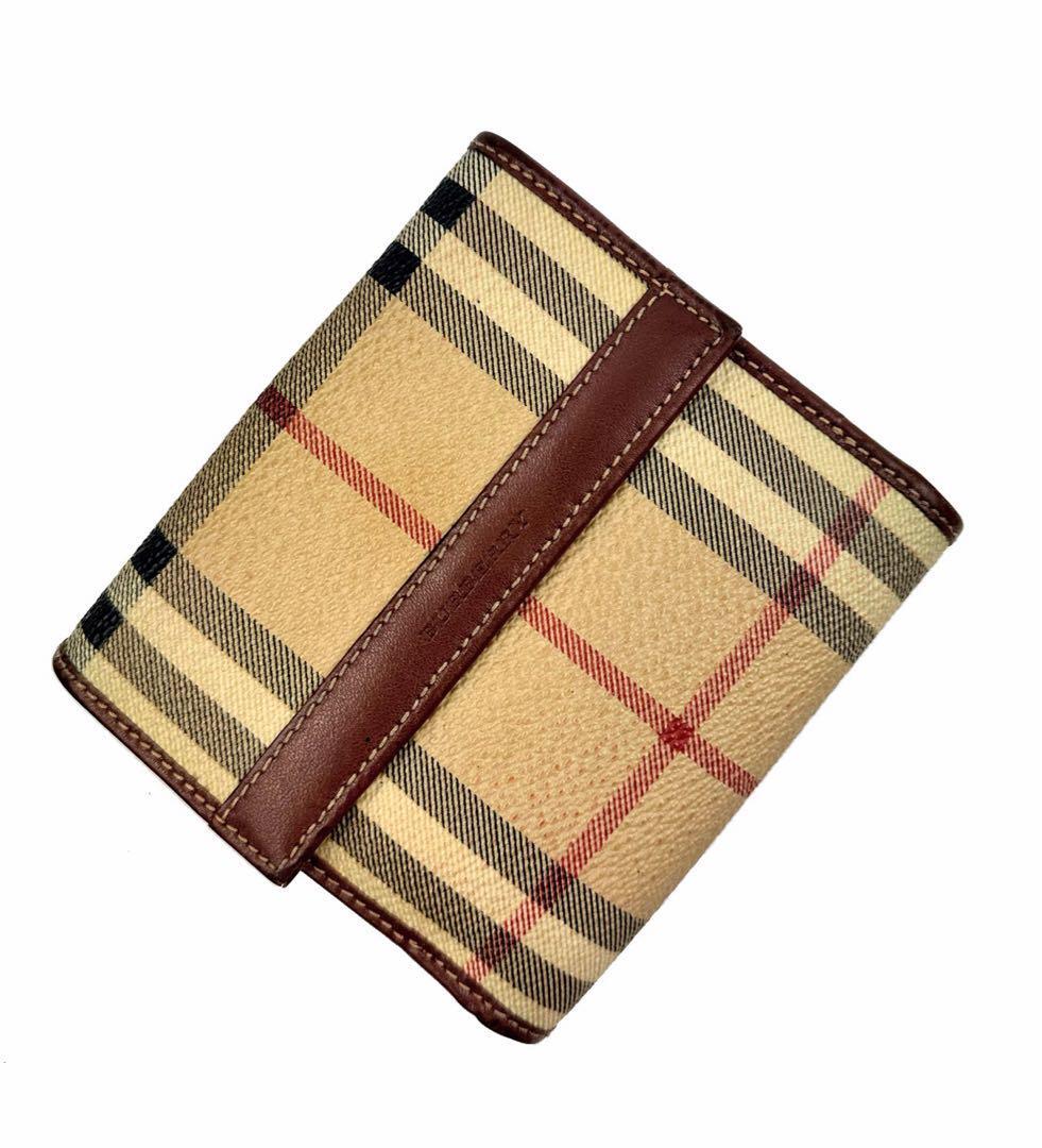 BURBERRY バーバリー ノバチェック 二つ折り財布 Wホック レザー