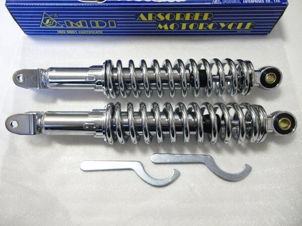 ★純正サイズ！ ALLメッキ 320mm リアサスSET ＊シグナス125X ＊マジェスティ125 ＊MAXAM ＊マジェステイCの画像1