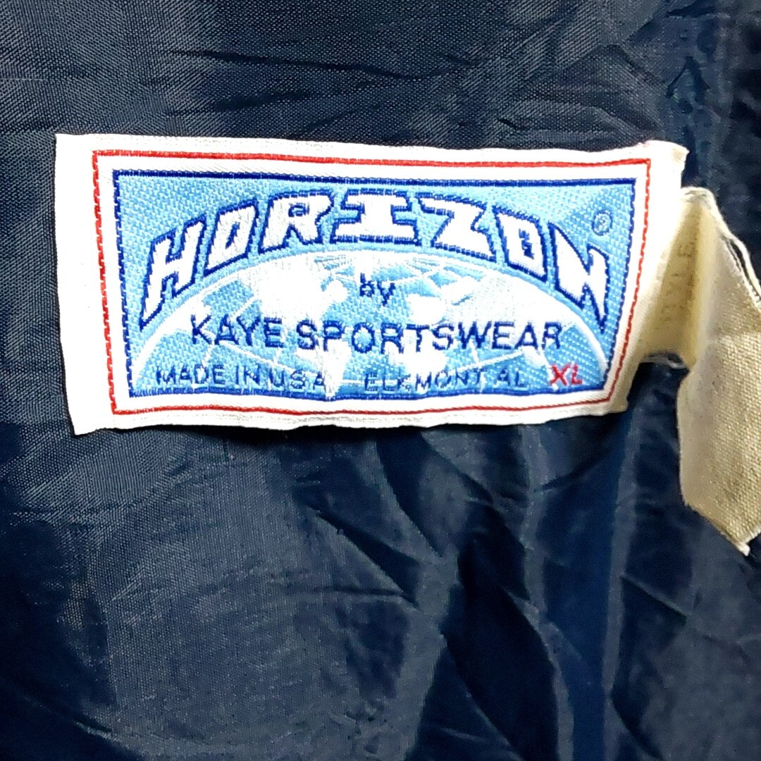 A4 USA製 HORIZON 紺色 XL 薄手 ジャケット ナイロン ワーク ドライビング スウィングトップ ビンテージ アメリカ USA 古着 80s 90s メンズ_画像4