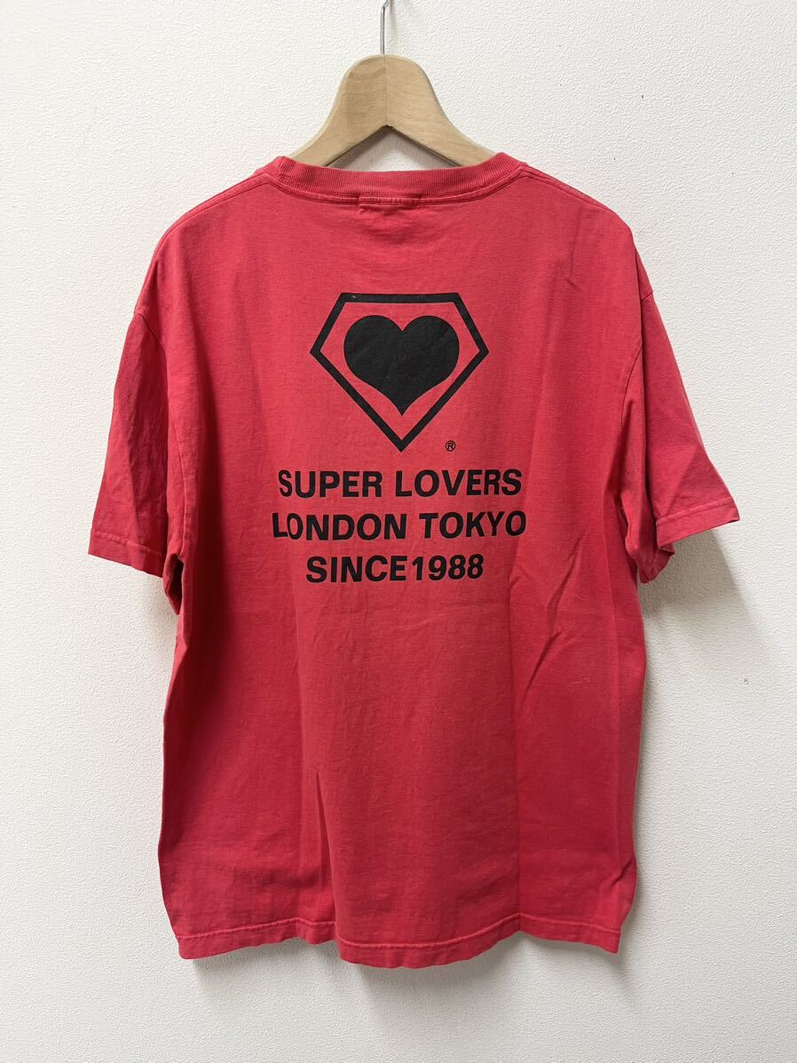 送料¥185 90'sビンテージスーパーラバーズ赤Tシャツ_画像2