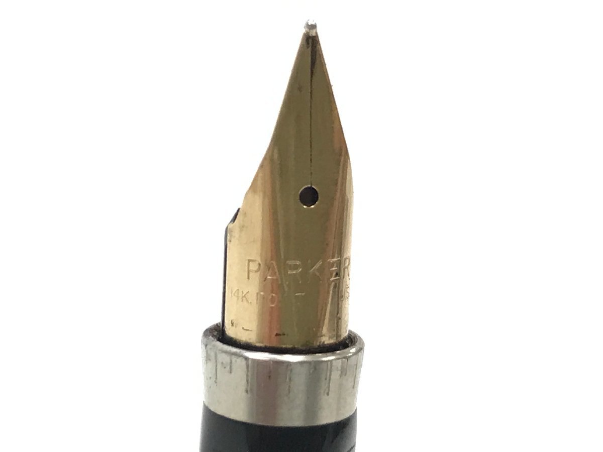 1円～ PARKER パーカー 30μ 万年筆 ボールペン ペン先14K POINT シルバー 2本まとめ Y03-02-A★_画像3