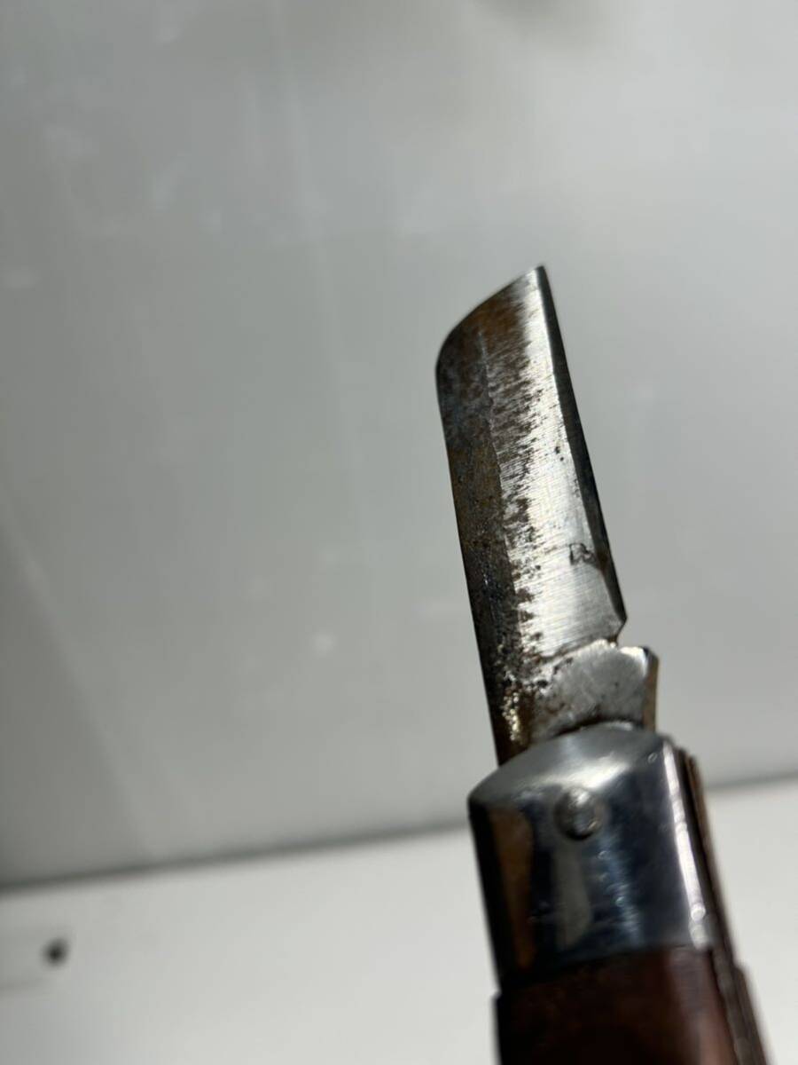 電工ナイフ 折り畳みナイフ 和式 時代物 当時物 アンティーク 鍛造品 手づくり品　NO. 1048_画像8