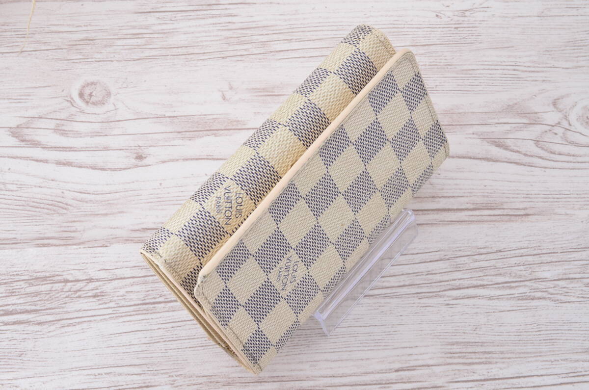 1円スタート ダミエ アズール ポルトフォイユ トレゾール N61744 ルイ ヴィトン LOUIS VUITTON 財布 コンパクト財布_画像3