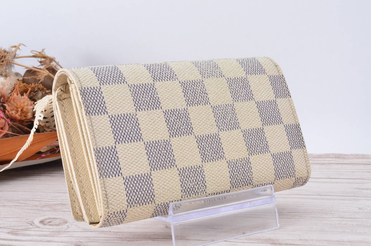 1円スタート ダミエ アズール ポルトフォイユ トレゾール N61744 ルイ ヴィトン LOUIS VUITTON 財布 コンパクト財布_画像2